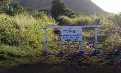 Petit-Verger, Saint-Pierre : le panneau qui dérange sur Chemin Le Pouce