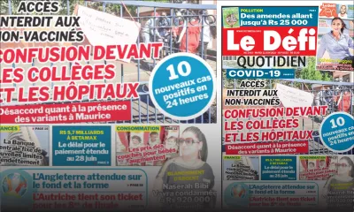 Voici la Une du Défi Quotidien de ce mardi 22 juin 2021