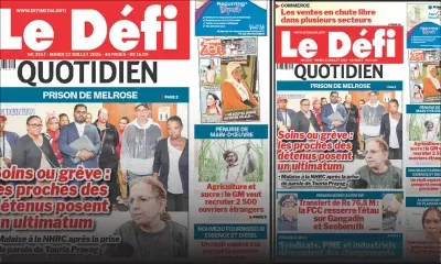 Voici la une du Défi Quotidien de ce Mardi 22 Juillet 2025