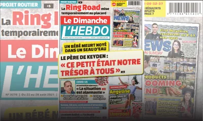 Voici la Une de Le Dimanche/L'Hebdo de ce dimanche 22 Août 2021