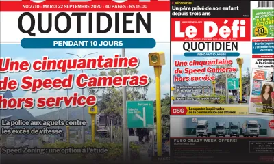 Voici la Une du Défi Quotidien de ce mardi 22 Septembre 2020