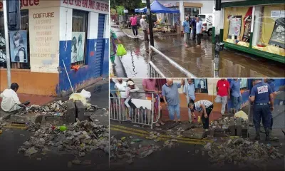 Plaine-des-Papayes: un homme débouche un drain avec les mains