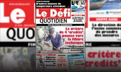 Voici la Une du Defi Quotidien de ce mercredi 23 janvier 2019
