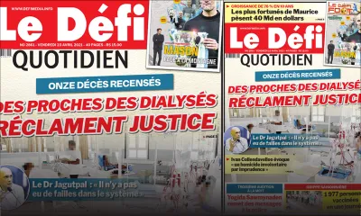 Voici la Une du Défi Quotidien de ce vendredi 23 avril 2021