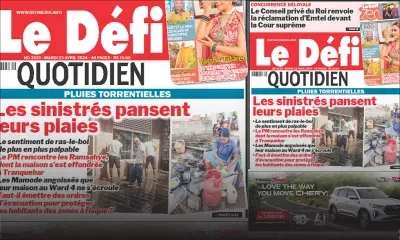 Voici la une du Défi Quotidien de ce Mardi 23 Avril 2024