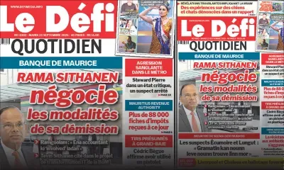 Voici la une du Défi Quotidien de ce Mardi 23 Septembre 2025