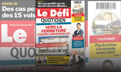 Voici la Une du Défi Quotidien de ce vendredi 23 octobre 2020