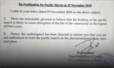 Marche pacifique des policiers à Port-Louis : des actions légales envisagées suivant le refus des Casernes centrales