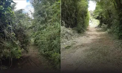 Bonne nouvelle - Les Casernes : le sentier menant au terrain de football nettoyé 