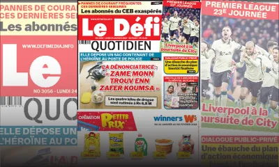 Voici la une du Défi Quotidien de ce lundi 24 janvier 2022