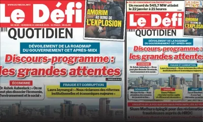 Voici la une du Défi Quotidien de ce Vendredi 24 Janvier 2025