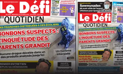 Voici la Une du Défi Quotidien de ce mercredi 24 février 2021