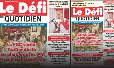 Voici la une du Défi Quotidien de ce Lundi 24 Février 2025