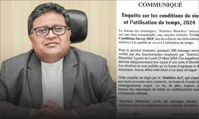 Qualité de vie et utilisation du temps en 2024 - Enquête de Statistics Mauritius : obligation d’y participer 