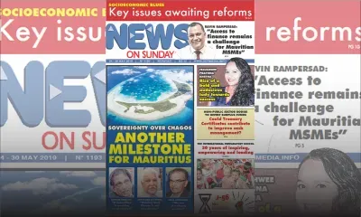 Voici la Une de News on Sunday de ce Vendredi 24 mai 2019