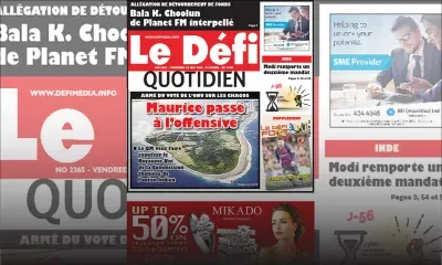 Voici la Une du Défi Quotidien de ce Vendredi 24 mai 2019