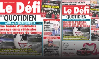 Voici la une du Défi Quotidien de ce Vendredi 24 Mai 2024