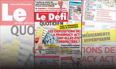 Voici la Une du Defi Quotidien de ce mercredi 24 juin 2020