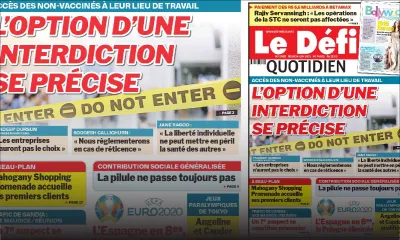 Voici la Une du Défi Quotidien de ce jeudi 24 juin 2021