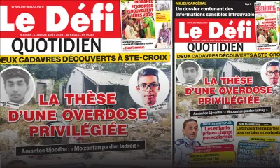Voici la Une du Defi Quotidien de ce lundi 24 août 2020