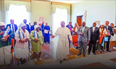 Au vatican, hier : une délégation de Chagossiens reçue par le pape Léon XIV 