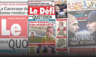 Voici la une du Défi Quotidien de ce Vendredi 24 Novembre 2023