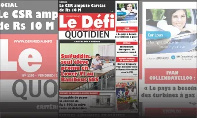 Voici la Une du Defi Quotidien de ce vendredi 25 janvier 2019
