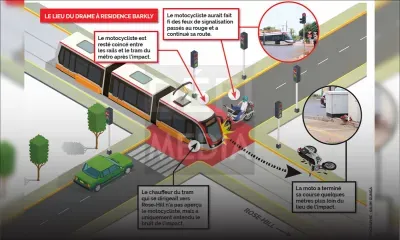 [Infographie] La reconstitution de la collision mortelle entre un tram et un motocycliste 
