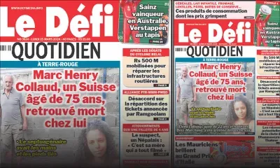 Voici la une du Défi Quotidien de ce Lundi 25 Mars 2024