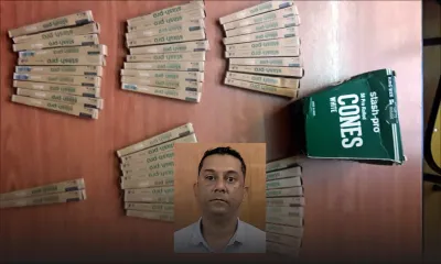 À bord du navire CGS Barracuda : 52 boîtes de papier à rouler dans la cabine du constable Hazurfutty