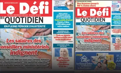 Voici la une du Défi Quotidien de ce Mercredi 25 Juin 2025