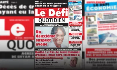 Voici la Une du Defi Quotidien de ce mercredi 25 juillet 2018
