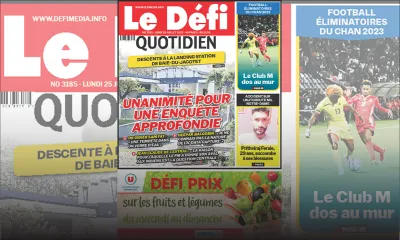 Voici la une du Défi Quotidien de ce lundi 25 Juillet 2022