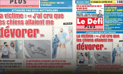 Voici la Une du Défi Plus de ce samedi 25 Septembre 2021