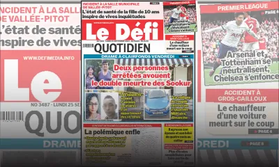 Voici la une du Défi Quotidien de ce Lundi 25 Septembre 2023