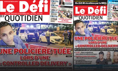 Voici la Une du Défi Quotidien de ce mercredi 25 novembre 2020
