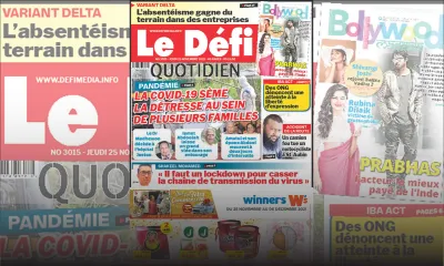 Voici la Une du Défi Quotidien de ce jeudi 25 Novembre 2021