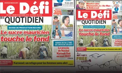 Voici la une du Défi Quotidien de ce Mardi 25 Novembre 2025
