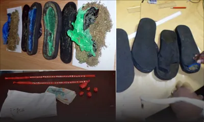 En provenance de La Réunion: Rs 240 000 de gandia dans des savates