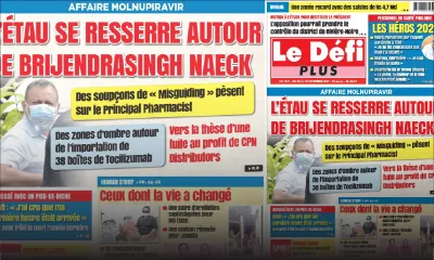 Voici la Une du Défi Plus de ce samedi 25 décembre 2021