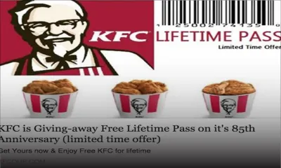 Repas gratuits à vie: de faux coupons KFC sur Facebook