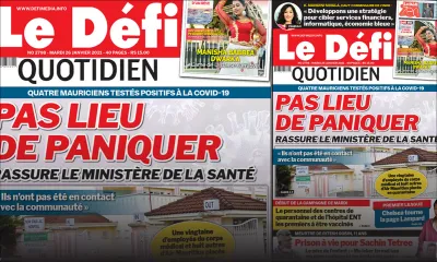 Voici la Une du Défi Quotidien de ce mardi 26 janvier 2021