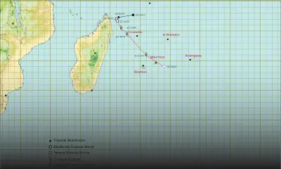 Météo : la tempête tropicale modérée, Gamane, à 1 125 km au nord-ouest de Maurice