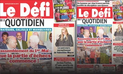 Voici la une du Défi Quotidien de ce Vendredi 26 Avril 2024