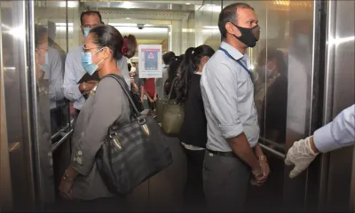 Ministère de la Fonction publique : 4 personnes ont accès à l'ascenseur afin de respecter la « social distancing »