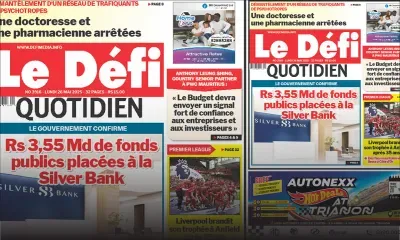 Voici la une du Défi Quotidien de ce Lundi 26 Mai 2025