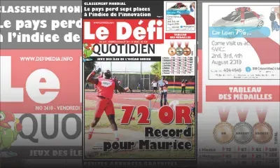 Voici la Une du Défi Quotidien de ce Vendredi 26 Juillet 2019