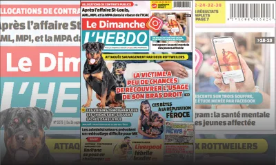 Voici la Une de Le Dimanche/L'Hebdo de ce dimanche 26 Septembre 2021