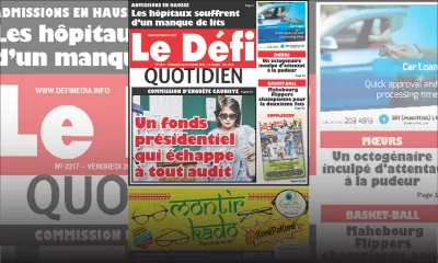 Voici la Une du Defi Quotidien de ce vendredi 26 Octobre 2018