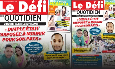 Voici la Une du Défi Quotidien de ce jeudi 26 novembre 2020